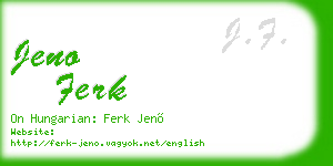 jeno ferk business card